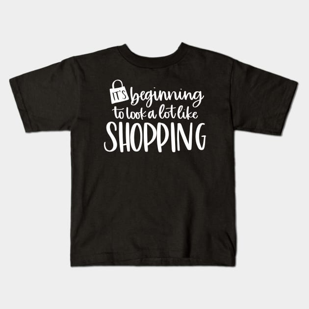 It's Beginning to Look A Lot Like Shopping Black Friday Kids T-Shirt by StacysCellar